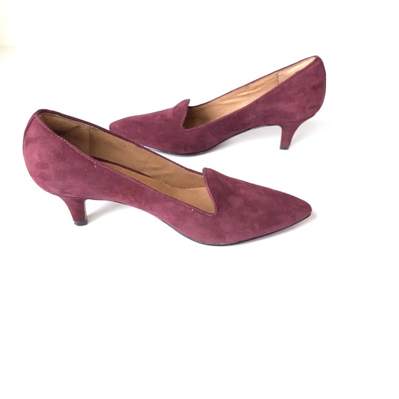 Clarks Shoes - Clarks Sage Elfin Kitten Heel Suede Pumps